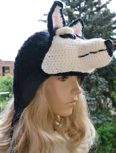 Czapka uszatka husky 6 z brwiami