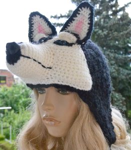 Czapka uszatka husky 6 z brwiami