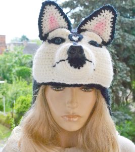 Czapka uszatka husky 6 z brwiami