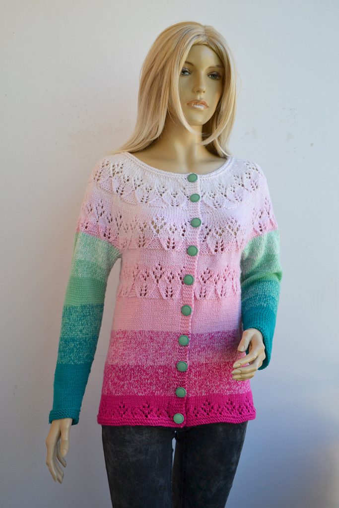 Kolorowy sweterek ombre handmade