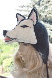 zabawny prezent Czapka uszatka syberyjski husky 5 uśmiechnięty