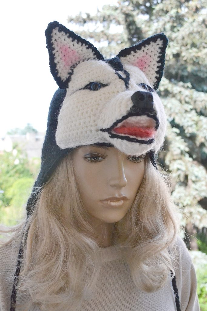 zabawny prezent Czapka uszatka syberyjski husky 5 uśmiechnięty