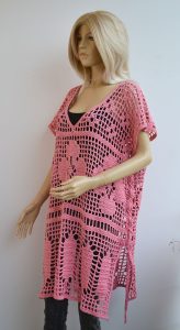 Tunika, sukienka narzutka oversize różowa