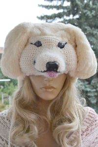 Czapka uszatka golden retriever futerkowy 1